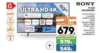 Expert Sony TV LED KD43X85JAEP offerta