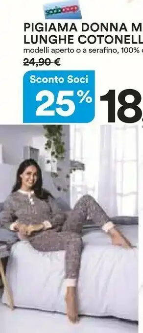 Coop Pigiama Donna Lunghe Cotonella offerta