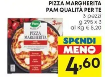 Pam PIZZA MARGHERITA PAM QUALITÀ PER TE 3 pezzi g 295 x 3 offerta