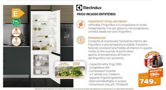 Expert Electrolux Frigo Incasso ENT6TE18SX offerta