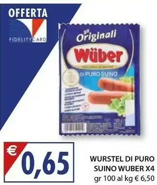 Mercatò Wuber Wurstel Di Puro Suino offerta