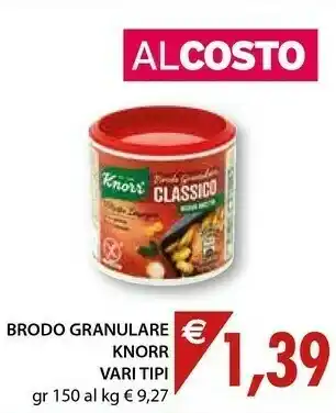 Mercatò Knorr Brodo Granulare Classico 150 G(ml) offerta