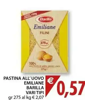 Mercatò Barilla Filini All'Uovo Emiliane offerta