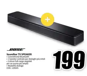 MediaWorld BOSE Soundbar TV SPEAKER offerta