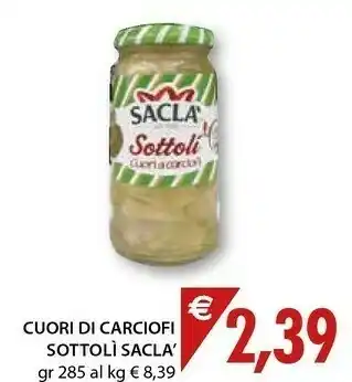 Mercatò Saclà Sottoli Cuori Di Carciofi offerta