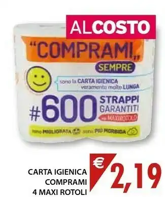 Mercatò Comprami Carta Igienica 4 Maxi Rotoli offerta