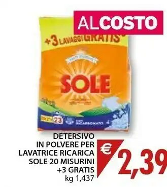 Mercatò Sole Detersivo In Polvere Per Lavatrice Ricarica offerta