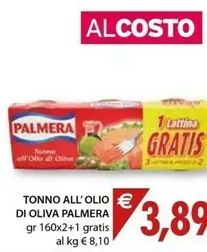 Mercatò Palmera Tonno All'Olio D'Oliva offerta