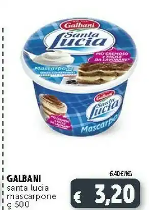 Deco Supermercati Galbani Mascarpone Santa Lucia 500 G(ml) offerta