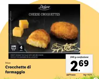 Lidl Deluxe Crocchette di formaggio 240 g confezione offerta