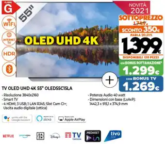 Expert TV OLED UHD 4K 55" OLED55C15LA offerta