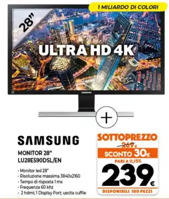 Expert Samsung Ultra HD 4K Monitor 28" LU28ES90DSL/EN offerta