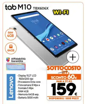 Expert Lenovo tab M10 TBX606X offerta