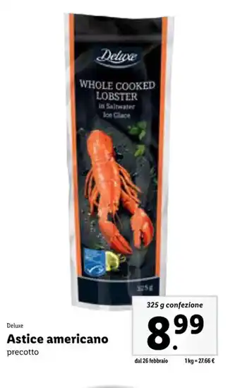 Lidl Deluxe Astice americano precotto 325 g confezione offerta