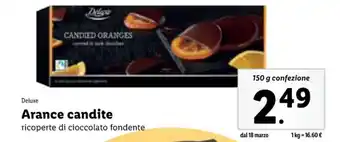 Deluxe Arance candite ricoperte di cioccolato fondente 150 g confezione