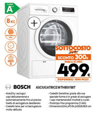 Expert Bosch Asciugatrice WTH85V18IT offerta