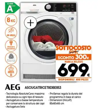 Expert AEG Asciugatrice T8DBE853 offerta