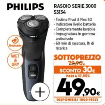 Expert Philips Rasoio Serie 3000 S3134 offerta