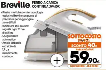 Expert Breville Ferro a Carica Continua JV410X offerta