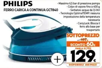 Expert Philips Ferro Carica a Continua GC7840 offerta
