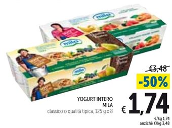 Spazio Conad Mila Yogurt Intero 125 g x 8 offerta