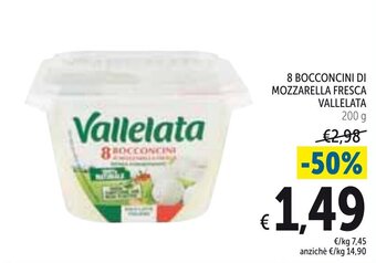 Spazio Conad Vallelata 8 Bocconcini Di Mozzarella Fresca 200 g offerta