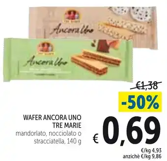 Spazio Conad Tre Marie Wafer Ancora Uno 140 g offerta