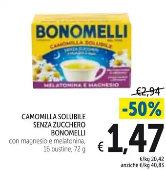 Bonomelli Camomilla Solubile Senza Zucchero 72 g
