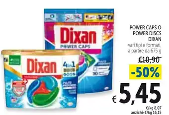 Spazio Conad Dixan Power Caps O Power Discs 675 g offerta