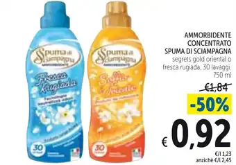 Spazio Conad SpumaDi Sciampagna Ammorbidente Concentrato 750 ml offerta