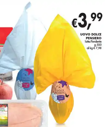 D'Italy UOVO DOLCE PENSIERO latte/fondente g 500 offerta