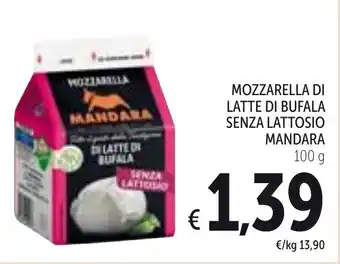Spazio Conad Mozzarella Di Latte Di Bufala Senza Lattosio Mandara 100 g offerta