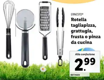 Lidl ERNESTO Rotella tagliapizza, grattugia, frusta o pinza offerta