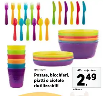 Lidl ERNESTO Posate, bicchieri, piatti o ciotole riutilizzabili offerta