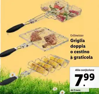 Lidl Grillmeister Griglia doppia o cestino a graticola offerta