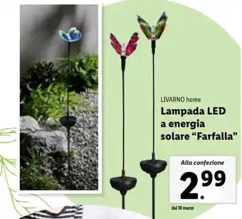 Lidl LIVARNO home Lampada LED a energia solare "Farfalla" offerta