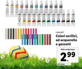 Lidl crelando Colori acrilici, ad acquerello o gessetti offerta