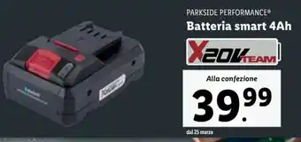 Lidl PARKSIDE PERFORMANCE Batteria smart 4Ah offerta