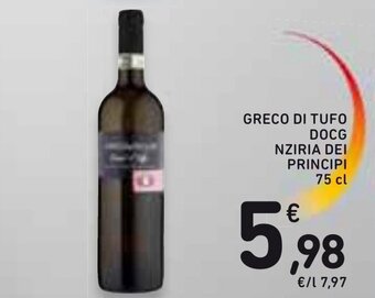 Spazio Conad Greco Di Tufo DOCG Nziria Dei Principi 75 cl offerta