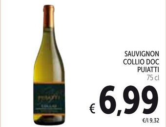 Spazio Conad Sauvignon Collio DOC Puiatti 75 cl offerta