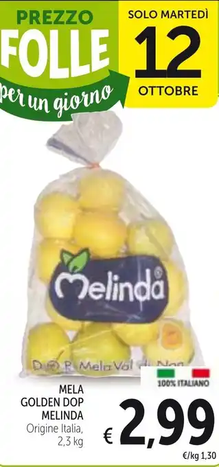 Spazio Conad Melinda Mela Golden DOP 2.3 kg offerta