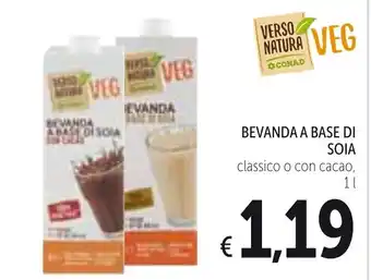 Spazio Conad Bevanda A Base Di Soia Classico o con Cacao 1 l offerta