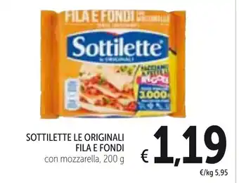 Spazio Conad Fila E Fondi Sottilette Le Originali con Mozzarella 200 g offerta