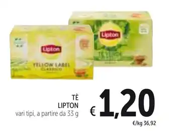 Spazio Conad Lipton Tè 33g offerta