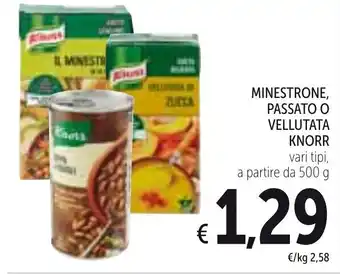 Spazio Conad Knorr Minestrone, Passato o Vellutata 500g offerta