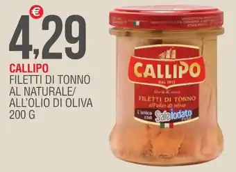 Caramico CALLIPO FILETTI DI TONNO AL NATURALE/ ALL'OLIO DI OLIVA 200 G offerta