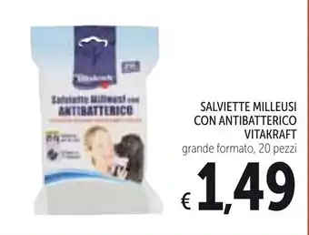 Spazio Conad Vitakraft Salviette Milleusi con Antibatterico 20 pezzi offerta