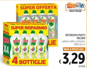 Spazio Conad Nelsen Detersivo Piatti 900ml x 4 offerta