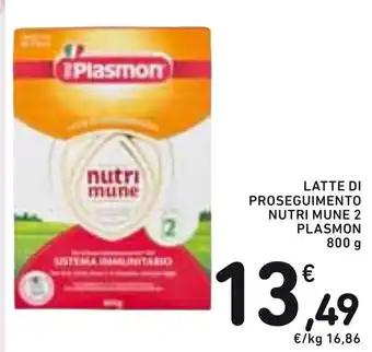 Spazio Conad Plasmon Latte di Proseguimento Nutri Mune 2 800g offerta