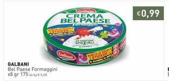 Prezzemolo e Vitale Galbani Bel Paese Formaggini x8 gr 175 offerta